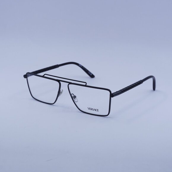 Versace VE1295 1433 Eyeglasses Matte Black 57mm Rectangle Frame - Picture 1 of 10